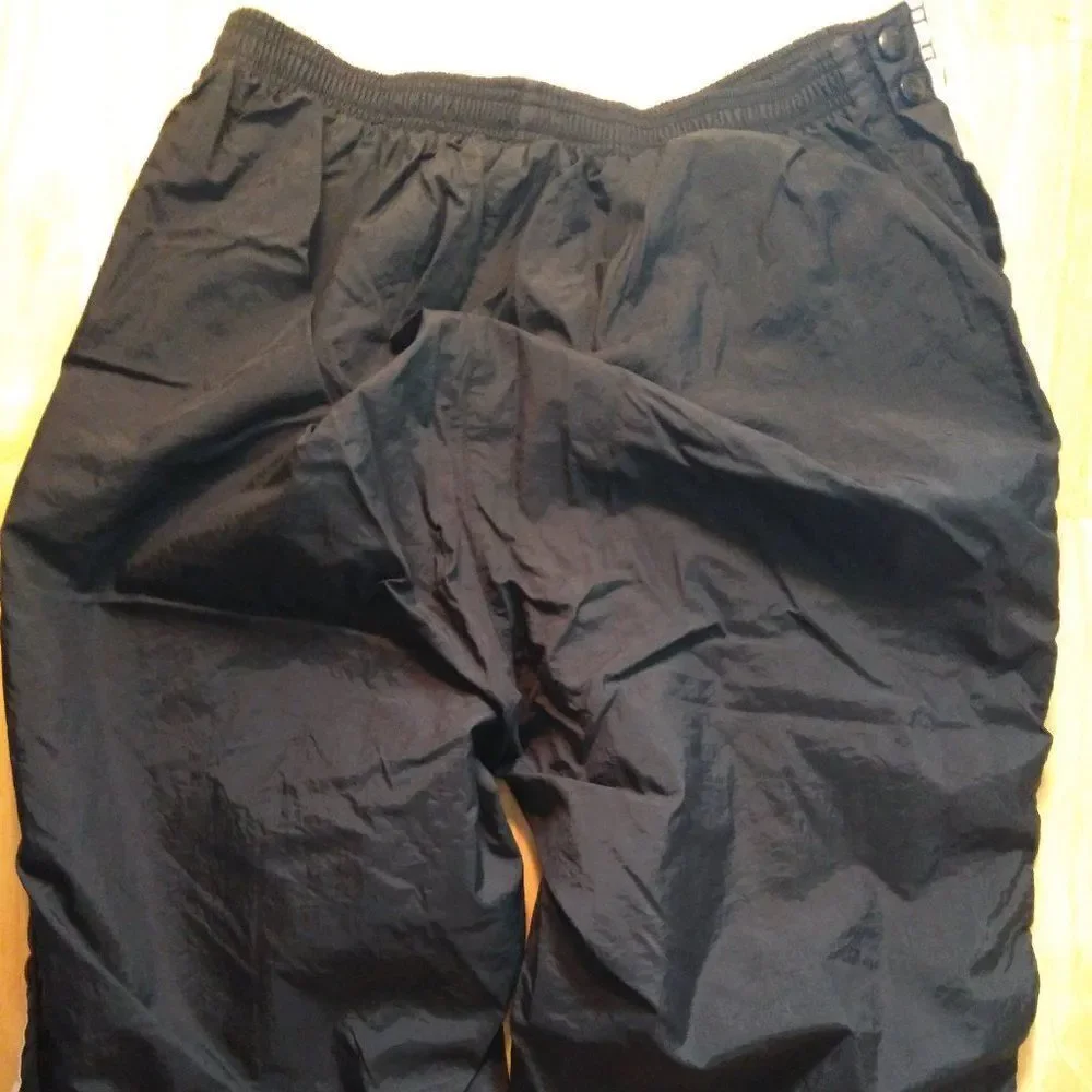 Vintage Adidas 3 Stripe Full Snap Lined Wind Pants Joggers Trainers